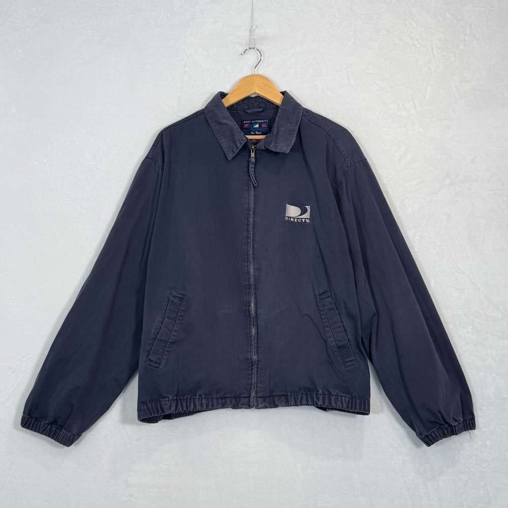 Port Authority Navy Blue DIRECTV Embroidered Harrington Jacket XL